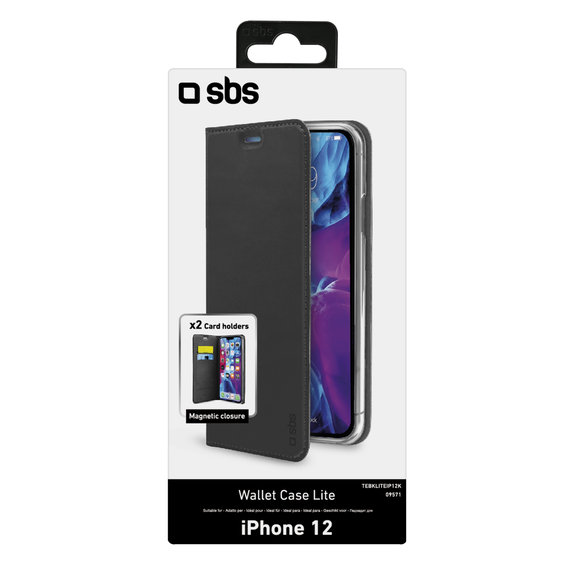 SBS - Maska Book Wallet Lite za iPhone 12 mini, crna