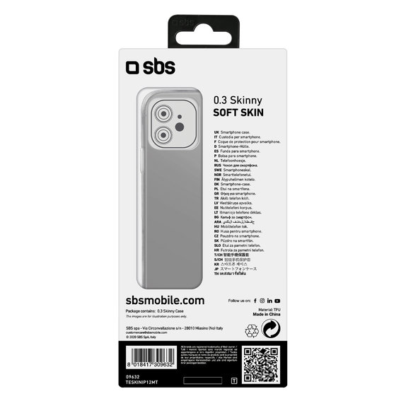 SBS - Maska Skinny za iPhone 12 & 12 Pro, prozirna