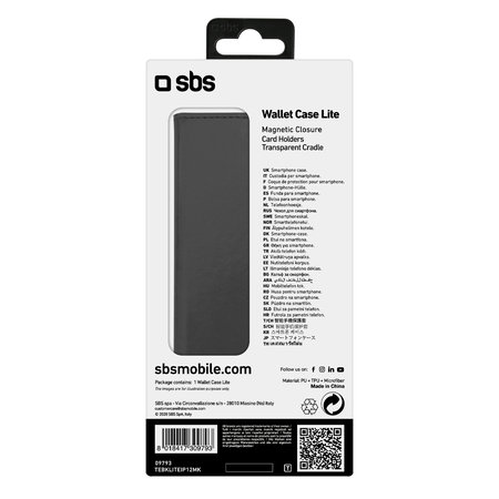 SBS - Maska Book Wallet Lite za iPhone 12 & 12 Pro, crna