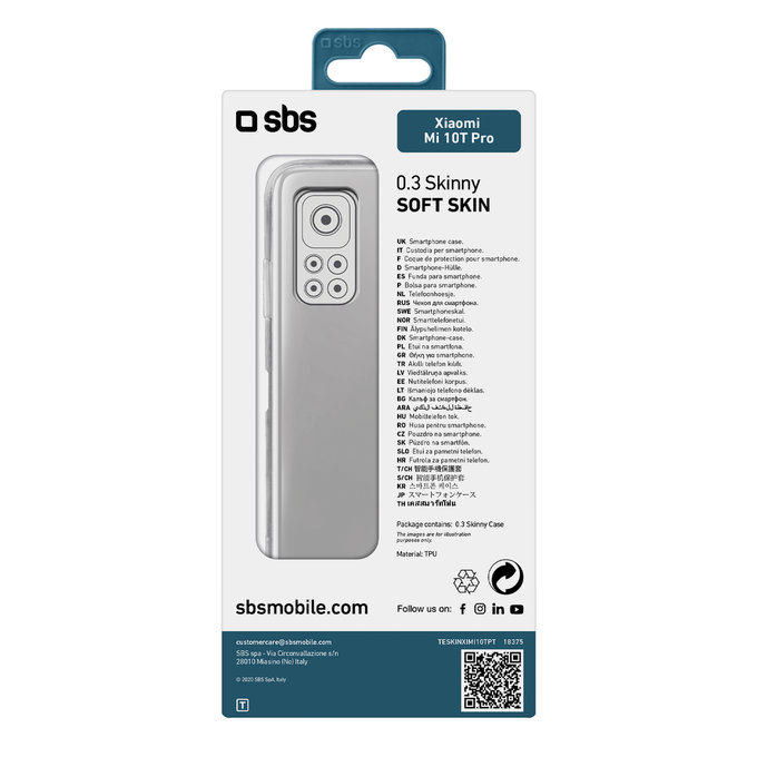 SBS - Maska Skinny za Xiaomi Mi 10T Pro, prozirna