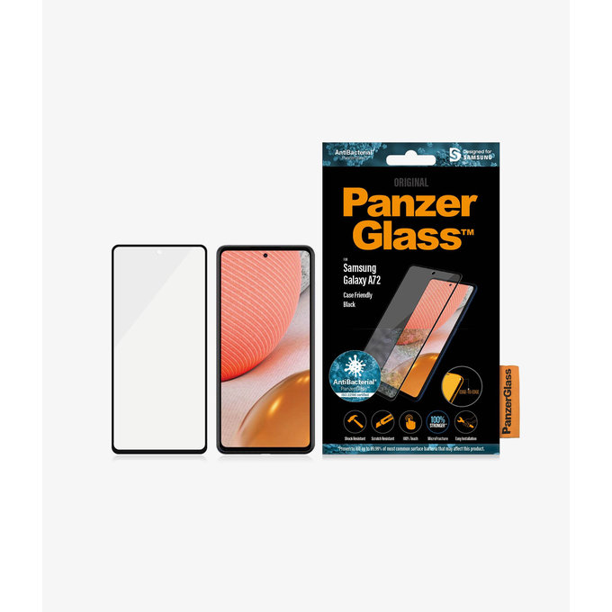 PanzerGlass - Tempered Glass Case Friendly AB za Samsung Galaxy A72, crna