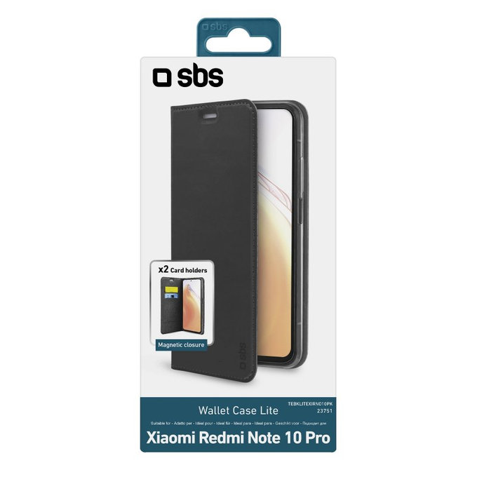 SBS - Maska Book Wallet Lite za Xiaomi Redmi Note 10 Pro, crna