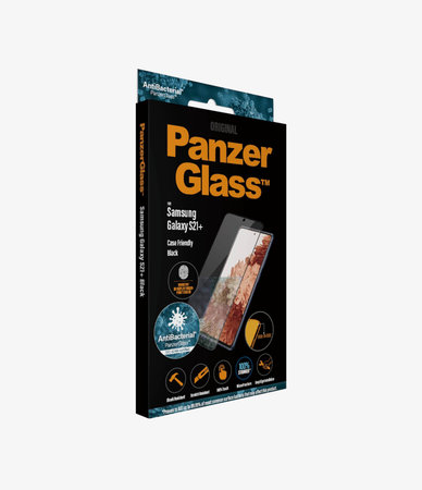 PanzerGlass - Tempered Glass Case Friendly AB za Samsung Galaxy S21+, kompenzacija otisaka prstiju, crna