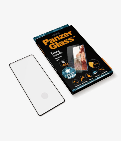 PanzerGlass - Tempered Glass Case Friendly AB za Samsung Galaxy S21+, kompenzacija otisaka prstiju, crna