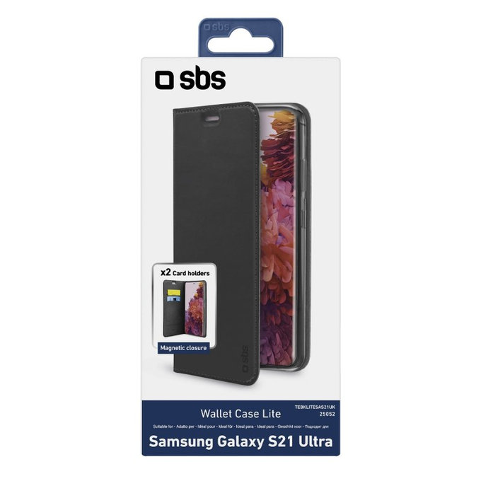 SBS - Maska Book Wallet Lite za Samsung Galaxy S21 Ultra, crna
