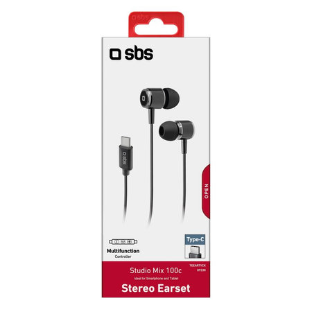 SBS - Slušalice Studio Mix 100C sa mikrofonom, USB-C, crne