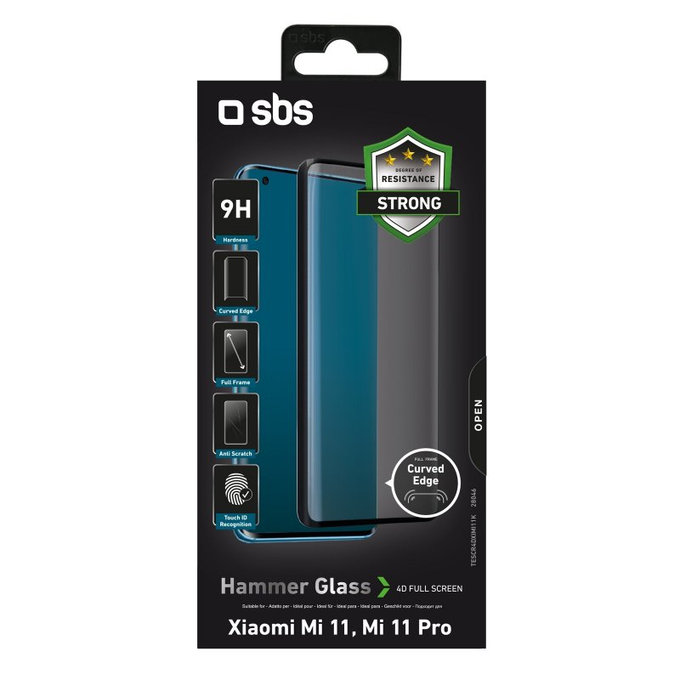 SBS - Tempered Glass 4D Full Glass za Xiaomi Mi 11, Mi 11 Pro, crna