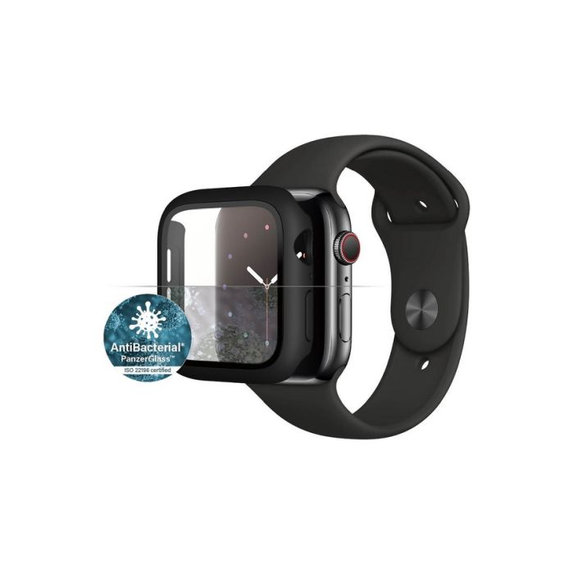 PanzerGlass - Tempered Glass Full Body AB za Apple Watch 4, 5, 6, SE (1. gen) & SE (2. gen) 44 mm, crno