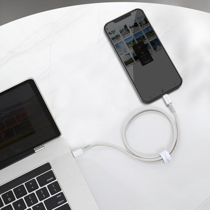 Baseus - Lightning / USB-C kabel (1m), bijeli