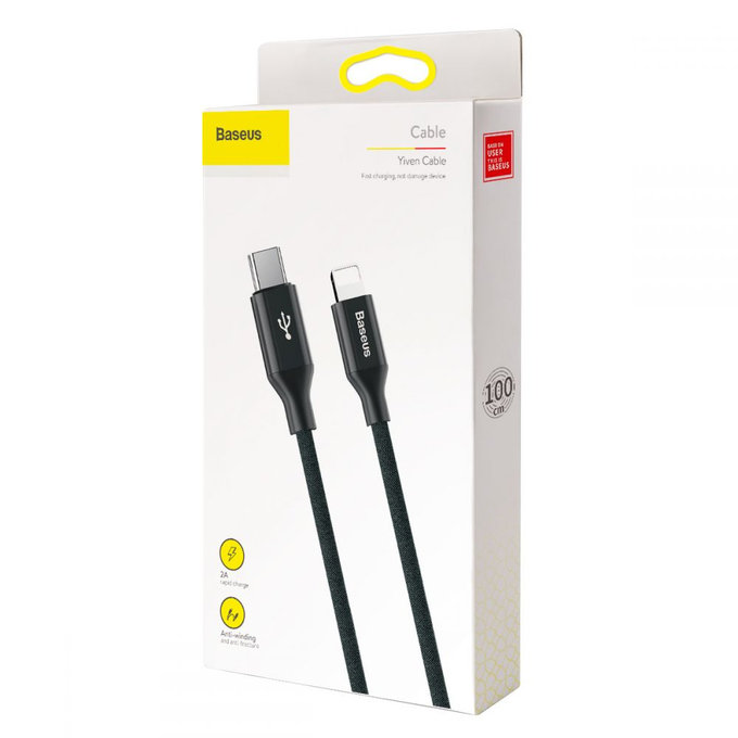 Baseus - Lightning / USB-C kabel (1m), crni