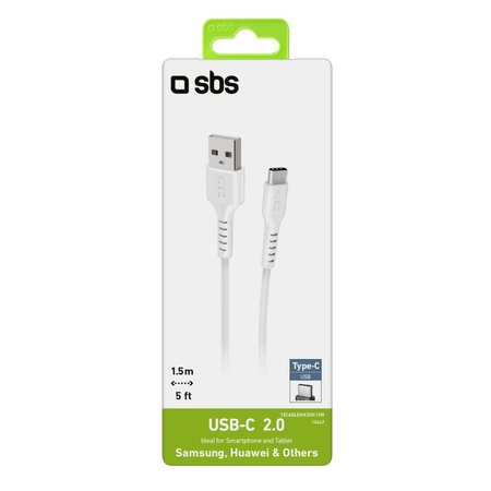 SBS - USB-C / USB kabel (1,5 m), bijeli