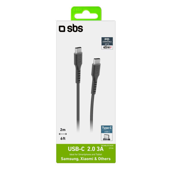 SBS - USB-C / USB-C kabel (2m), crni