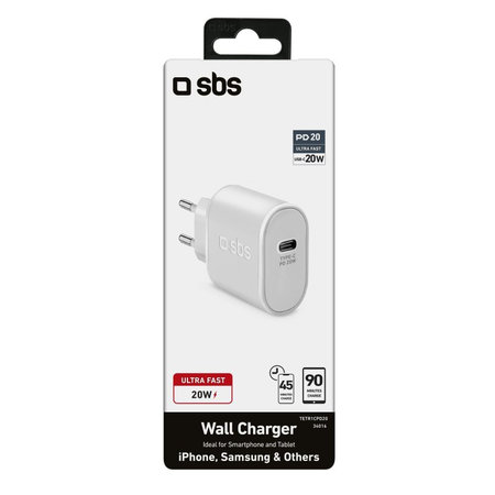 SBS - 20W adapter za punjenje USB-C, bijeli