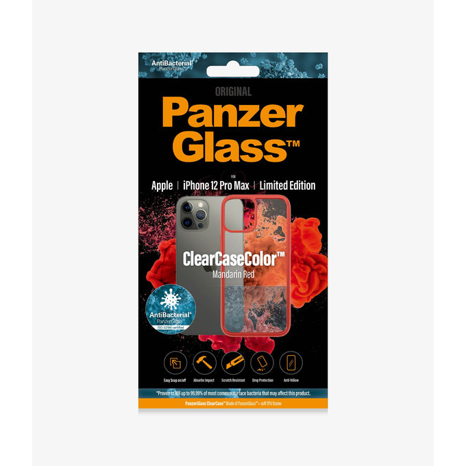 PanzerGlass - Ovitek ClearCase AB za iPhone 12 Pro Max, rdeč
