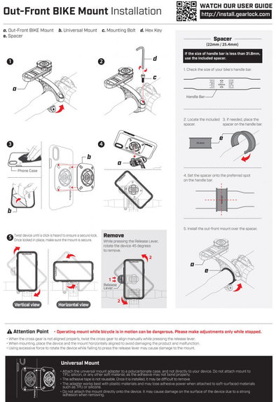 Spigen - Nosač za bicikle i skutere Gearlock MF100, crni