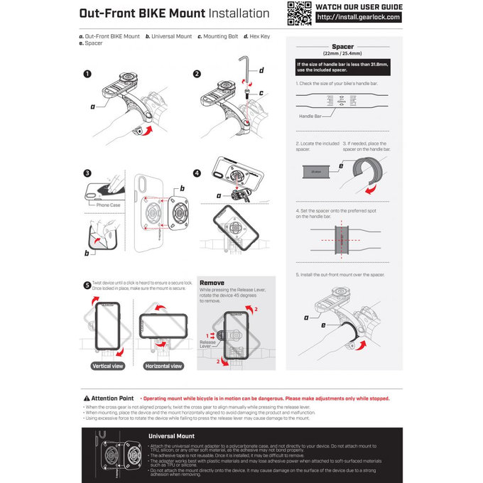 Spigen - Nosač za bicikle i skutere Gearlock MF100, crni