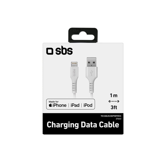 SBS - Lightning / USB kabel (1m), bijeli