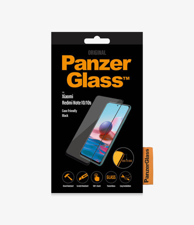PanzerGlass - Tempered Glass Case Friendly za Xiaomi Redmi Note 10, 10S, crna