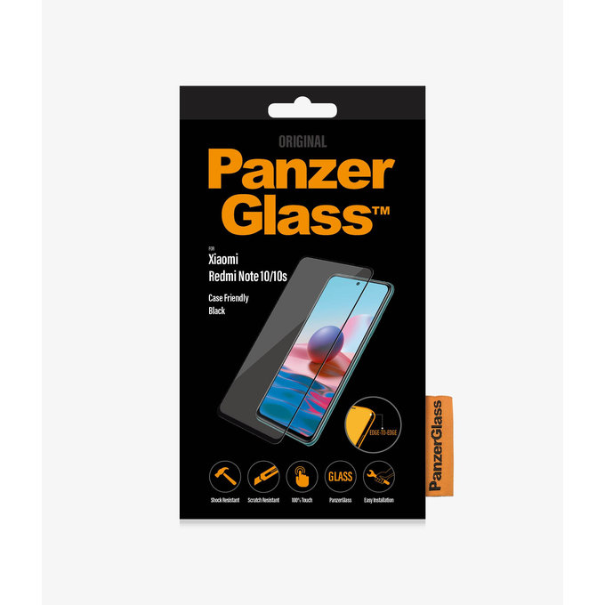 PanzerGlass - Tempered Glass Case Friendly za Xiaomi Redmi Note 10, 10S, crna