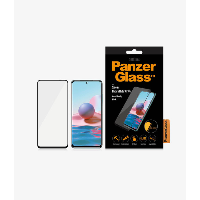 PanzerGlass - Tempered Glass Case Friendly za Xiaomi Redmi Note 10, 10S, crna