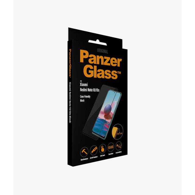 PanzerGlass - Tempered Glass Case Friendly za Xiaomi Redmi Note 10, 10S, crna