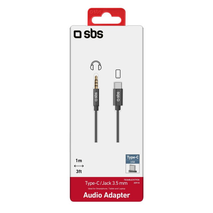 SBS - Adapter USB-C / 3,5 mm Jack, crni
