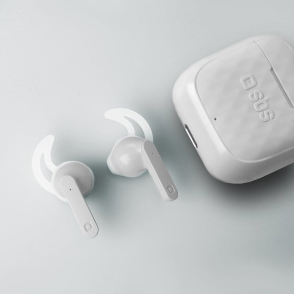 SBS - TWS Air Free bežične slušalice s kućištem za punjenje 250 mAh, bijele