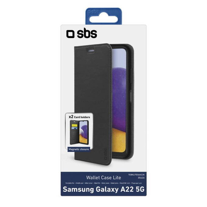 SBS - Maska Book Wallet Lite za Samsung Galaxy A22 5G, crna