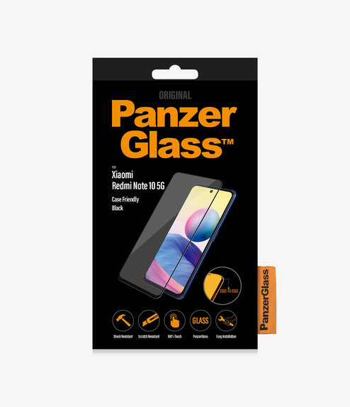 PanzerGlass - Tempered Glass Case Friendly za Xiaomi Redmi Note 10 5G, crna