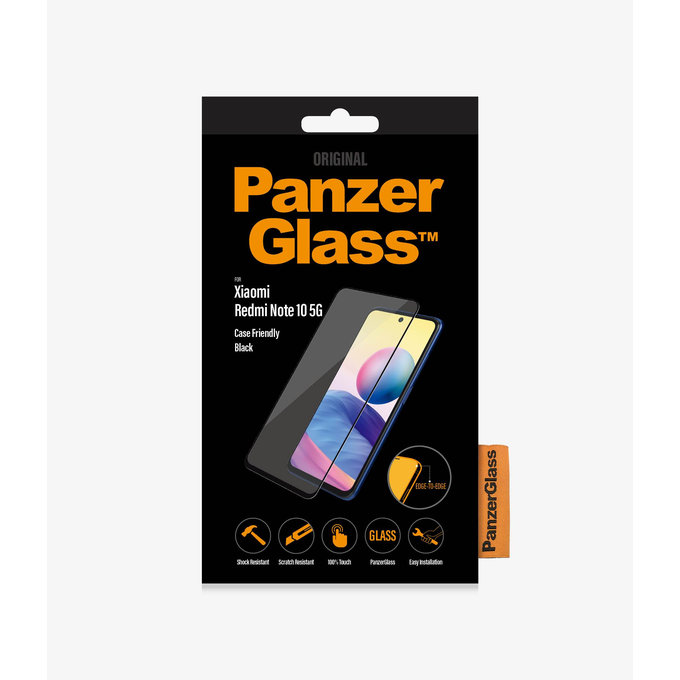 PanzerGlass - Tempered Glass Case Friendly za Xiaomi Redmi Note 10 5G, crna