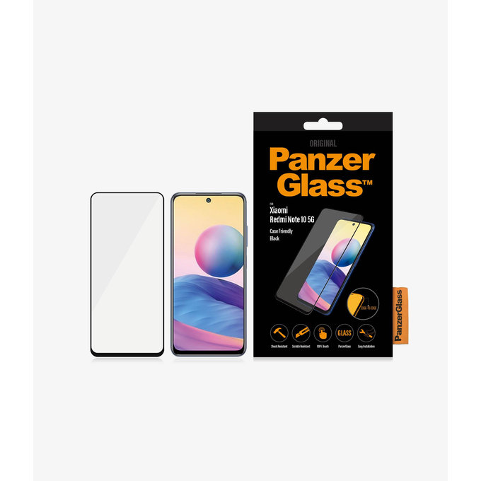 PanzerGlass - Tempered Glass Case Friendly za Xiaomi Redmi Note 10 5G, crna