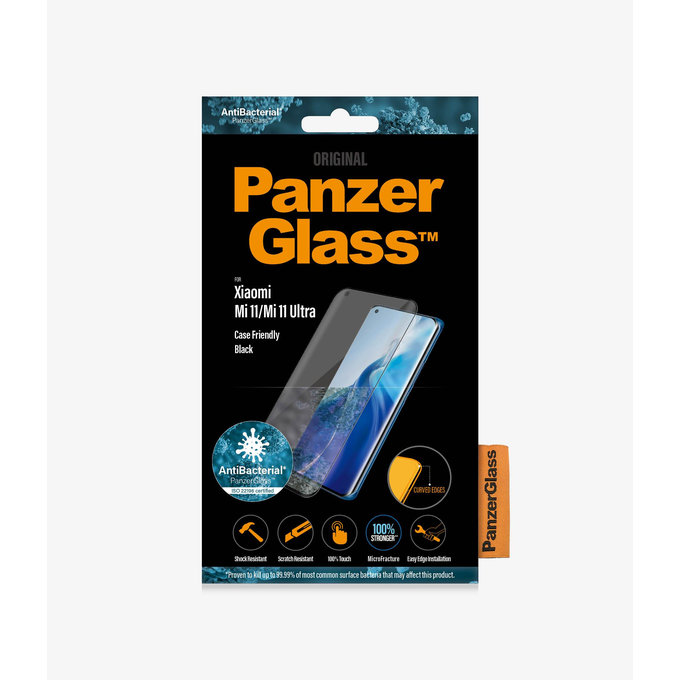 PanzerGlass - Tempered Glass Case Friendly AB za Xiaomi Mi 11, Mi 11 Ultra, crna