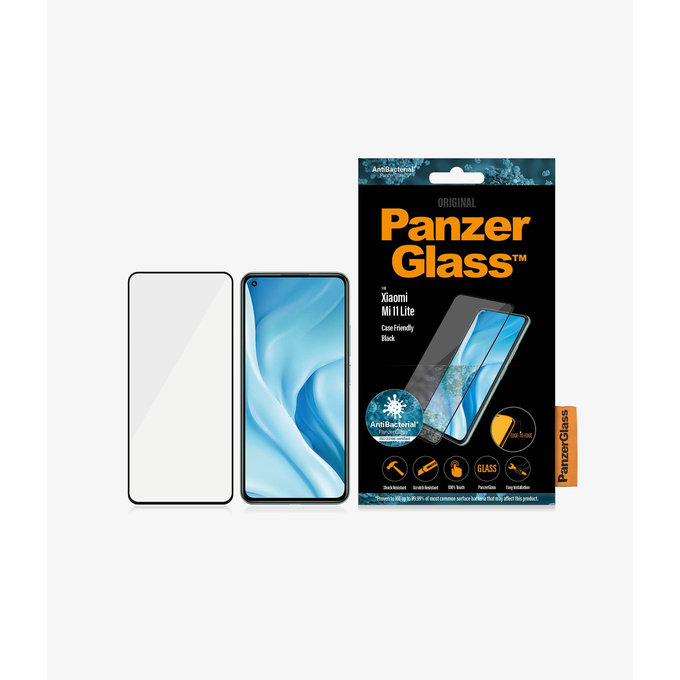 PanzerGlass - Tempered Glass Case Friendly za Xiaomi Mi 11 Lite, crna