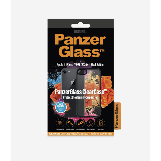 PanzerGlass - Ovitek ClearCase za iPhone 7, 8, SE 2020 in SE 2022, črn