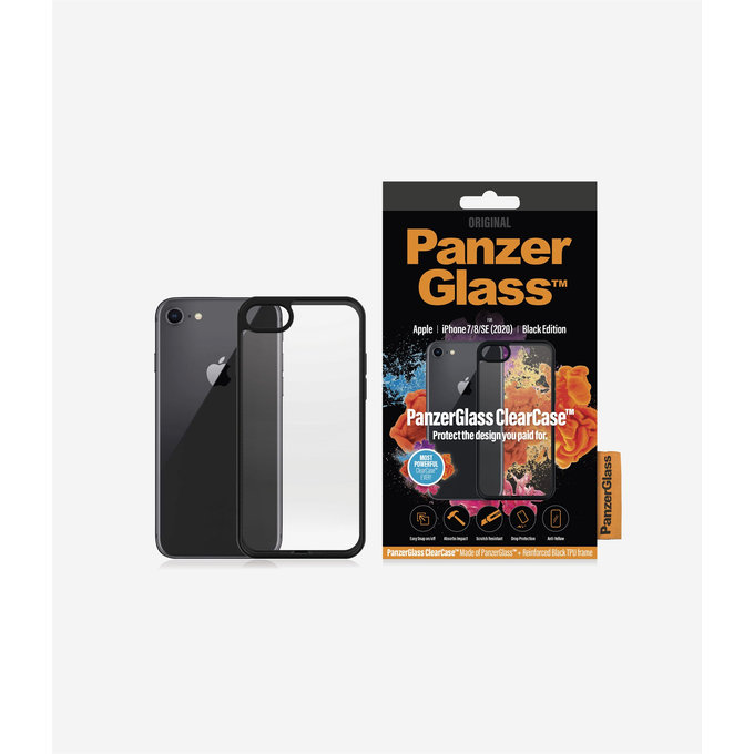 PanzerGlass - Ovitek ClearCase za iPhone 7, 8, SE 2020 in SE 2022, črn