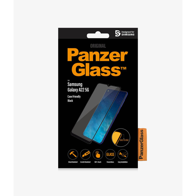PanzerGlass - Tempered Glass Case Friendly za Samsung Galaxy A22 5G, crna