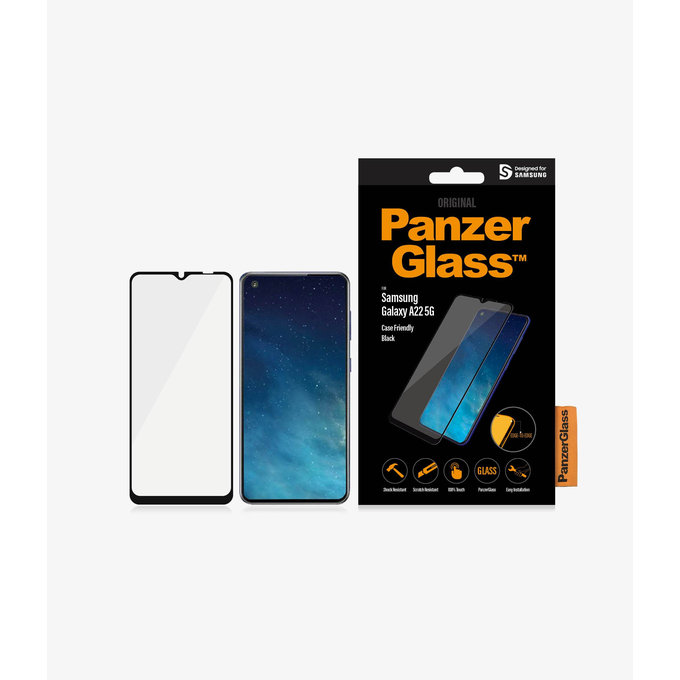 PanzerGlass - Tempered Glass Case Friendly za Samsung Galaxy A22 5G, crna