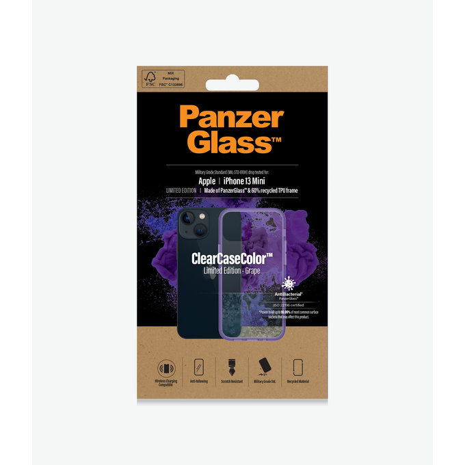 PanzerGlass - Maska ClearCaseColor AB za iPhone 13 mini, grape