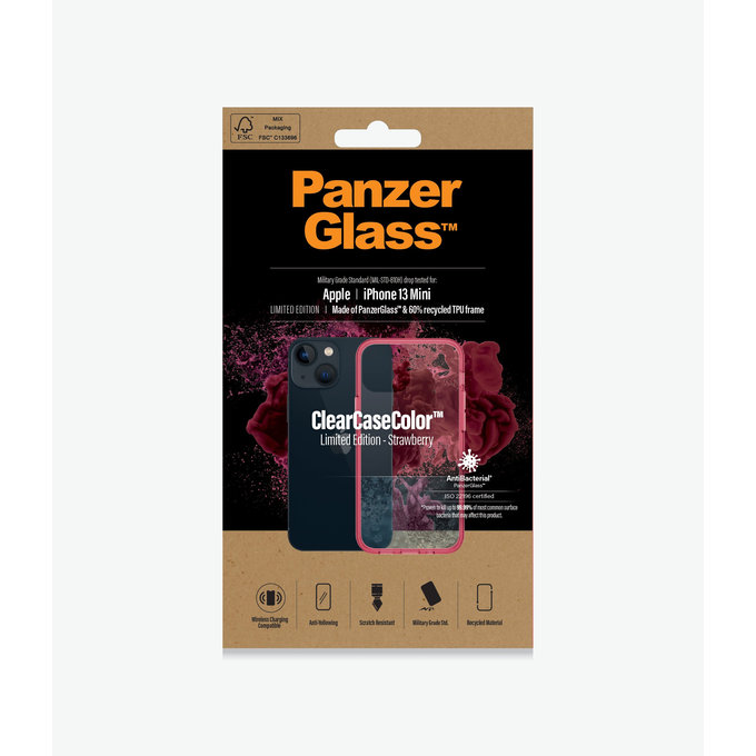 PanzerGlass - Ovitek ClearCaseColor AB za iPhone 13 mini, jagoda
