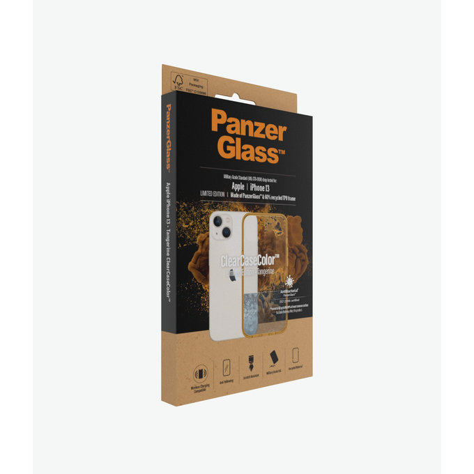 PanzerGlass - Ovitek ClearCaseColor AB za iPhone 13, mandarina