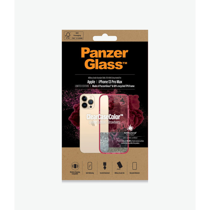 PanzerGlass - Maska ClearCaseColor AB za iPhone 13 Pro Max, jagoda