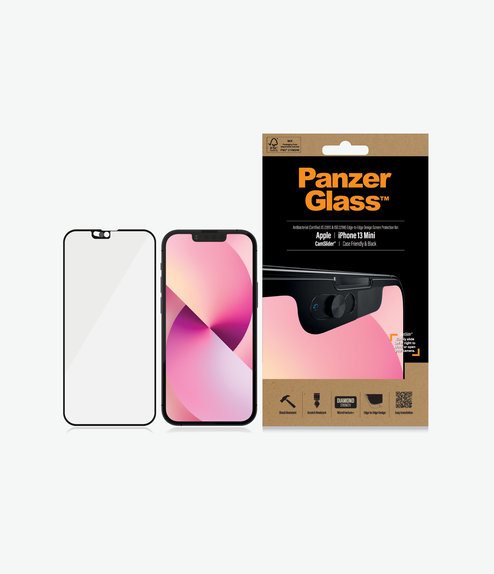 PanzerGlass - Tempered Glass Case Friendly CamSlider AB za iPhone 13 mini, crna