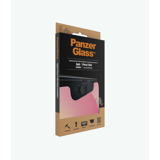 PanzerGlass - Tempered Glass Case Friendly CamSlider AB za iPhone 13 mini, crna