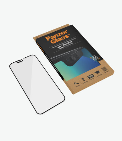 PanzerGlass -Tempered Glass Case Friendly CamSlider AB za iPhone 13, 13 Pro & 14, crno