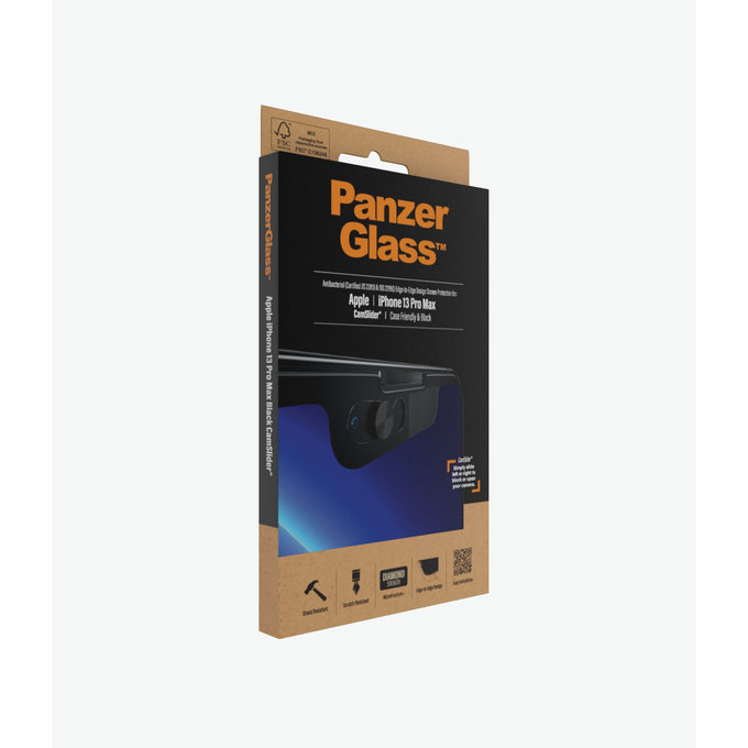 PanzerGlass - Tempered Glass Case Friendly CamSlider AB za iPhone 13 Pro Max & 14 Plus, crna