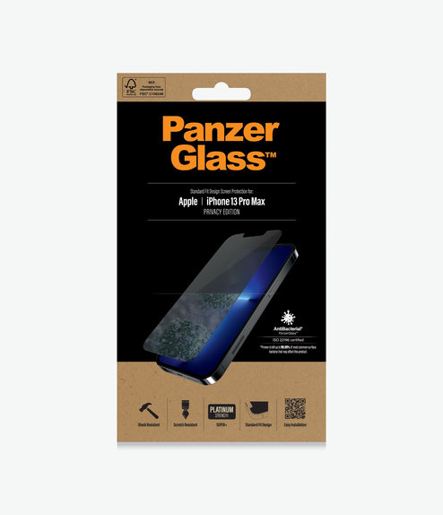 PanzerGlass - Tempered Glass Standard Fit Privacy AB za iPhone 13 Pro Max & 14 Plus, prozirno