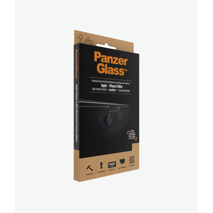 PanzerGlass - Tempered Glass Case Friendly Privacy CamSlider AB za iPhone 13 mini, crna