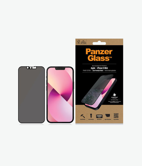 PanzerGlass - Tempered Glass Case Friendly Privacy AB za iPhone 13 mini, crna