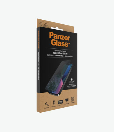 PanzerGlass - Kaljeno Staklo Case Friendly Privacy AB za iPhone 13, 13 Pro, 14 i 16e, crna