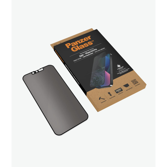 PanzerGlass - Kaljeno Staklo Case Friendly Privacy AB za iPhone 13, 13 Pro, 14 i 16e, crna